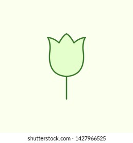 tulip with simple color element icon