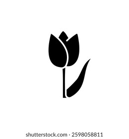Tulip simple glyph icon. Vector solid isolated black illustration.