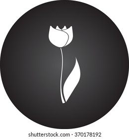 Tulip simple icon on colorful background