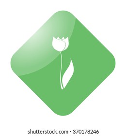 Tulip simple icon on colorful background