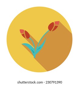 Tulip. Single flat color icon. Vector illustration.