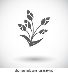 Tulip. Single flat icon on white background. Vector illustration.