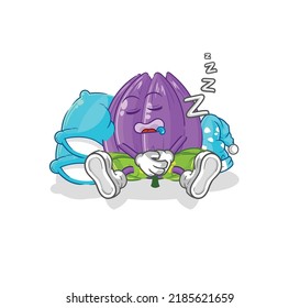 the tulip sleeping character. cartoon mascot vector