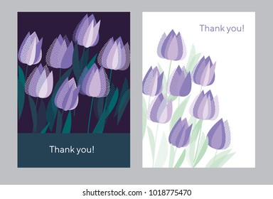 Elemento de diseño floral del muelle Tulip. Ilustración del vector de flores color violeta pálido. Pascua, día de madre, tarjetas de vacaciones de primavera.