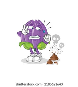 the tulip with stinky waste illustration. character vector
