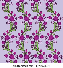 Tulip is a stylized pattern of flowers.