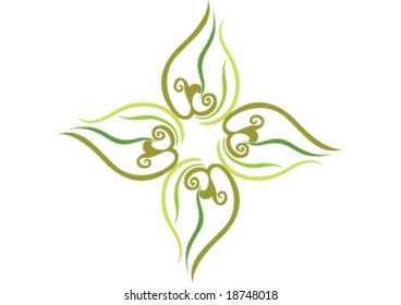 Tulip symbol design in lines