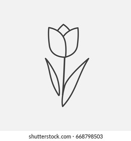 Tulip Thin Line Icon