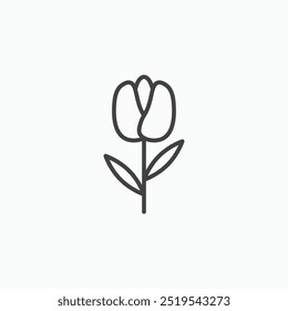 Tulip thin liner icon isolated