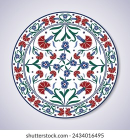 Tulip Turkish Decorative Pattern Vector