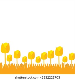 Tulip Vector, Background Design, Yellow