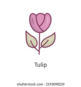 Tulip vector Filled Outline Icon Design illustration. Nature Symbol on White background EPS 10 File