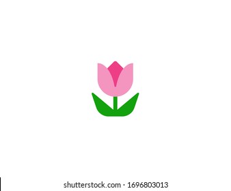 Tulip vector flat icon. Isolated tulip flower emoji illustration 