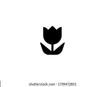 Icono plano del vector Tulip. Ilustración de emoji con flores de tulipán aisladas 