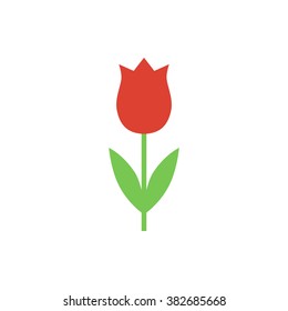 Tulip vector icon. Tulip vector icon in a flat style.