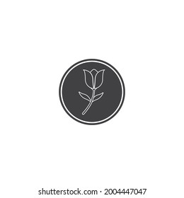 Diseño del logotipo de la ilustración del icono del vector Tulip.