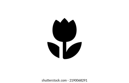 tulip vector icon simple black and white background eps 8 perfect pixel