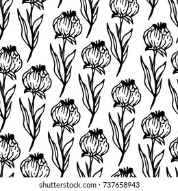 Tulip vector illustration. Doodle style. Design, print, logo, symbol, decor, textile, paper.