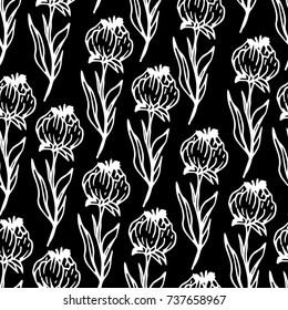 Tulip vector illustration. Doodle style. Design, print, logo, symbol, decor, textile, paper.