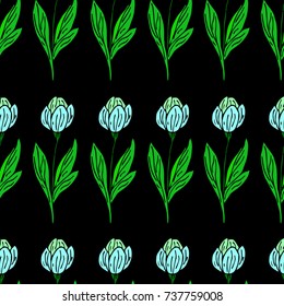 Tulip vector illustration. Doodle style. Design, print, logo, symbol, decor, textile, paper.