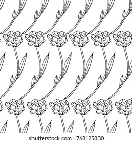 Tulip vector illustration. Doodle style. Design, print, decor, textile, paper