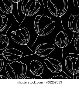 Tulip vector illustration. Doodle style. Design, print, decor, textile, paper