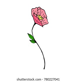 Tulip vector illustration. Doodle style. Design, print, decor, textile, paper