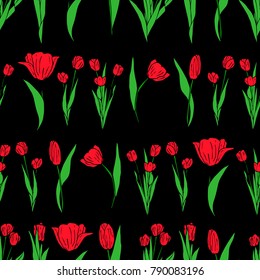 Tulip vector illustration. Doodle style. Design, print, decor, textile, paper