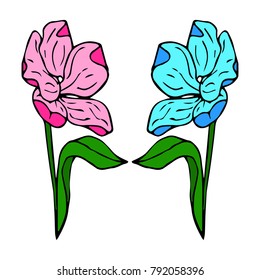Tulip vector illustration. Doodle style. Design, print, logo, decor, textile, paper.