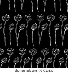 Tulip vector illustration. Doodle style. Design, print, logo, decor, textile, paper.