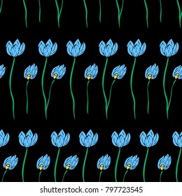 Tulip vector illustration. Doodle style. Design, print, logo, decor, textile, paper.