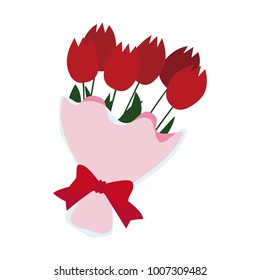 tulip vector illustration,bunch of flowers