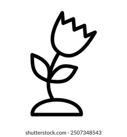 tulip Vector Line Icon Design