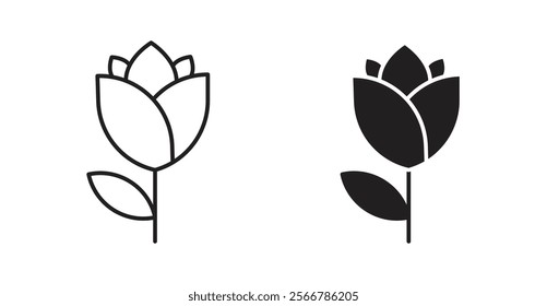 Tulip vector line icon illustration
