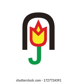 tulip vector logo design illustration