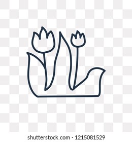 Tulip vector outline icon isolated on transparent background, high quality linear Tulip transparency concept can be used web and mobile