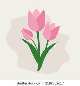 Tulip vector. Tulips. Flat icon of tulip. 8 March. Women`s day. Vector illustration.