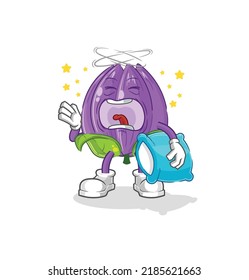 the tulip yawn character. cartoon mascot vector