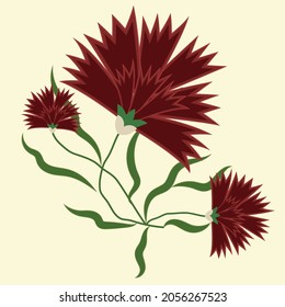 Tulipe suzani pattern - traditional carpet in Central Asia, home interior element. Flower