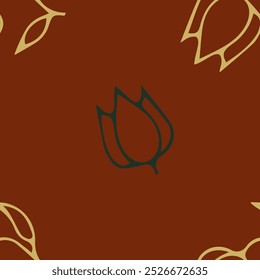 tulipán, flor, floral, patrón, fondo, sin costuras, diseño, Vector, motivo, adorno, flor, hoja, belleza, textil, vintage, lindo, prado, arte, Fondo de pantalla, naturaleza, impresión, ilustración, abstracto