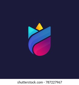 Tulip/flower logo with gradient style
