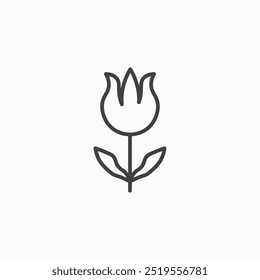 Tulipline in Thin line black color. flat simple vector symbols illustration.