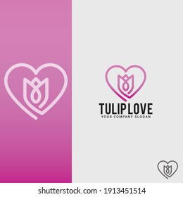 TULIP-LOVE Logo-Design, Vektorvorlage