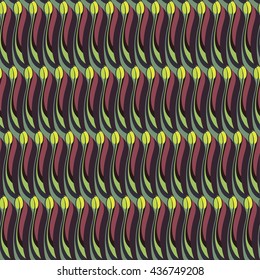Tulips Art Nouveau pattern. silhouettes of tulips. Floral design.
Flowers texture.