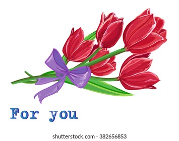 Tulips art vector, seamless flowers