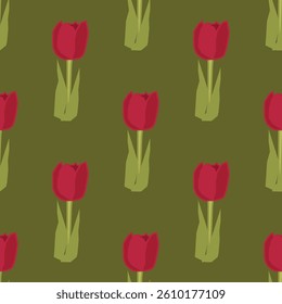 tulips background. floral vector seamless colourful pattern for your design