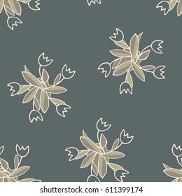 Tulips Bouquets seamless pattern. Vector background. 