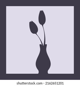 Tulips In A Bud Vase Silhouette