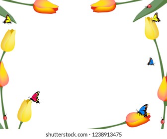 Tulips butterfly frame