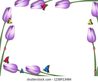 Tulips butterfly frame